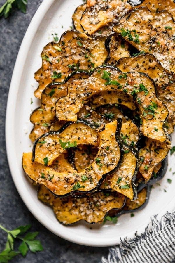 Herb Roasted Acorn Squash with Parmesan (Savory and Simple)