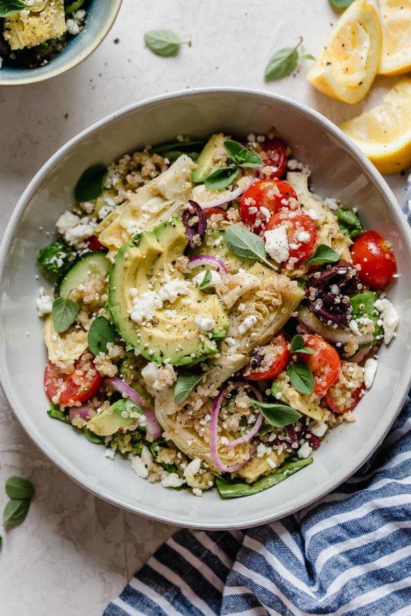 Greek Quinoa Salad with Avocado (Healthy and Quick)