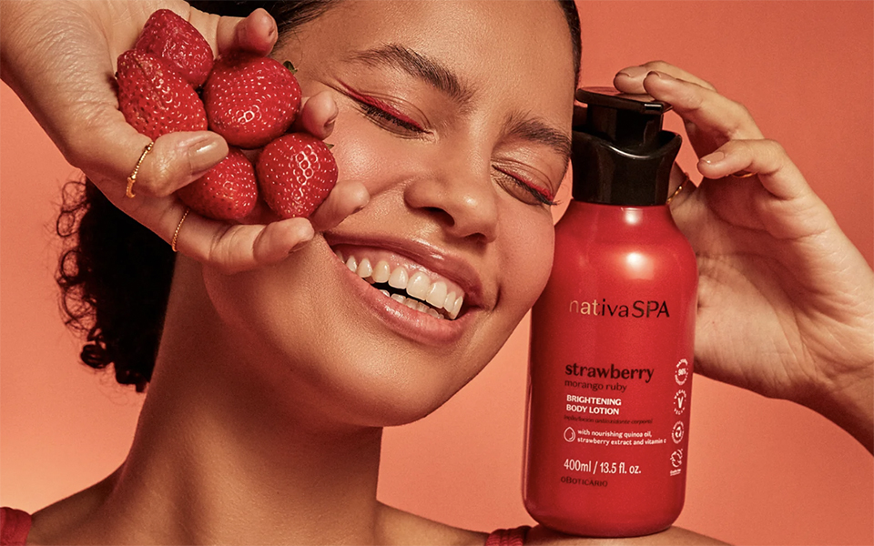 NativaSPA’s Strawberry Brightening Body Lotion Boosts Collagen Production