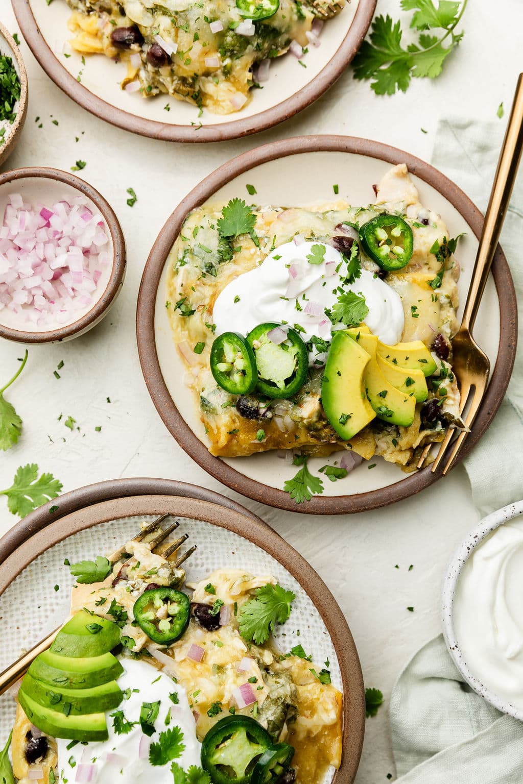 Green Chicken Enchilada Casserole (Healthy)